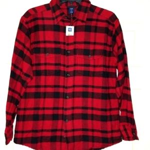 ❤ SALE GAP Tartan Big Boys Plaid Flannel Shirt XXL NEW